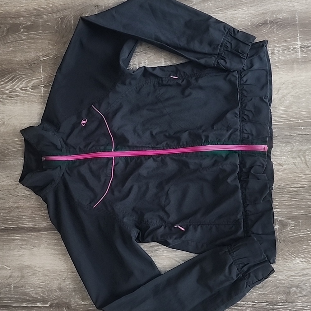 Y2K Vintage Champion Ruffle Trim Windbreaker Mesh Lined Track Jacket